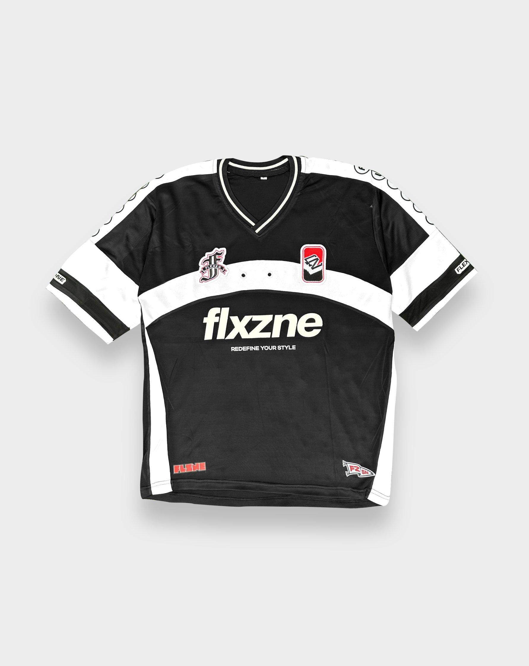 Flexer Merch® Black & White Oversized Jersey